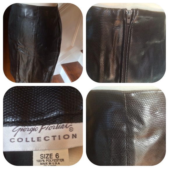 Giorgio Fiorlini Collection Faux Leather Skirt - Picture 4 of 8