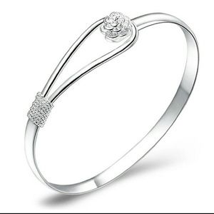 Rose closure bangle bracelet