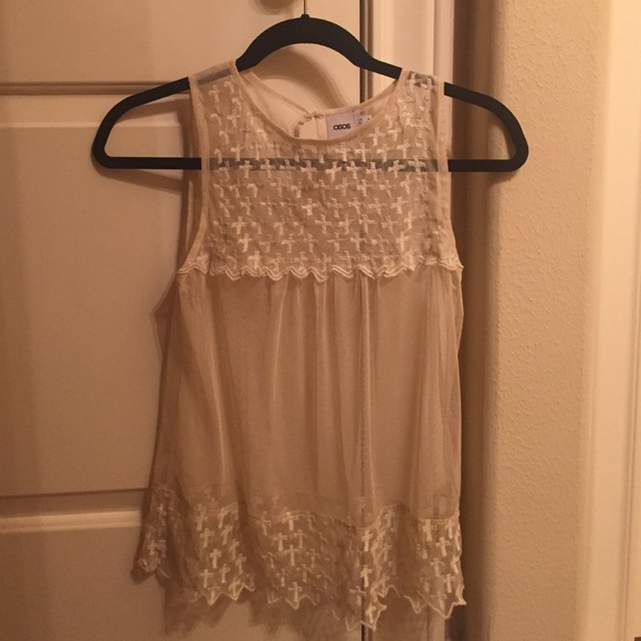 Sheer nude blouse