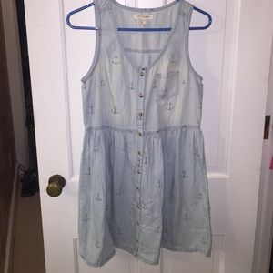 Denim Dress with Anchor Accents