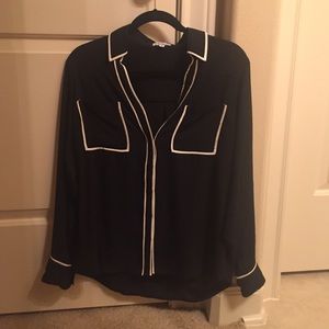 Black and white blouse