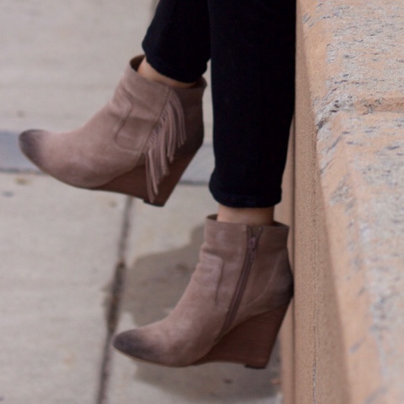 Abound Fringe Suede Wedge Booties