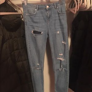 Topshop Ripped Moto Jeans