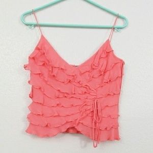 Cache Ruffled Crop Top