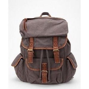 Gray Ecote Solid Canvas Backpack