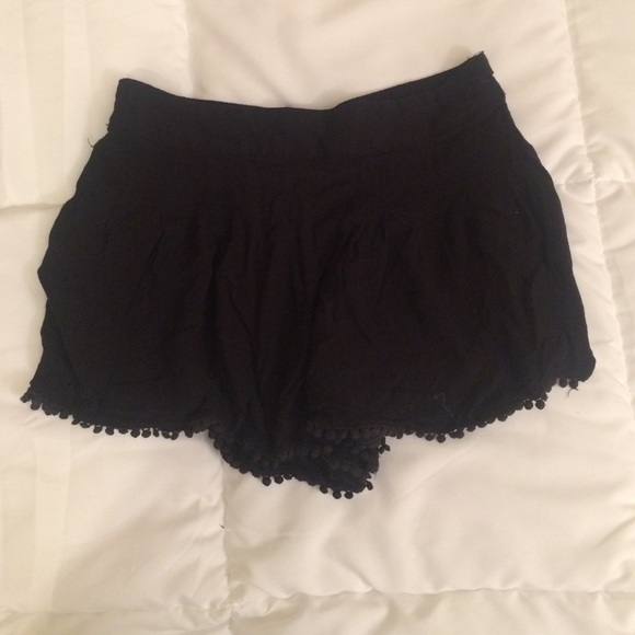 Black Urban Outfitters pompom shorts