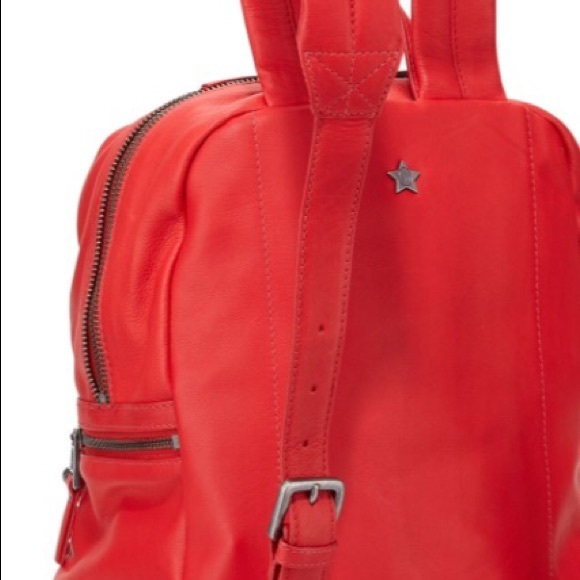 Red leather Designer backpacks/ chains main image 4