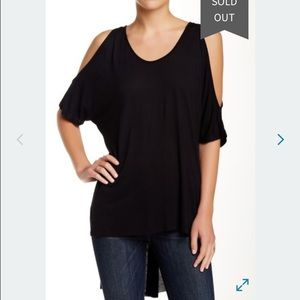 Lily White Shoulder Cutout Flowy Top