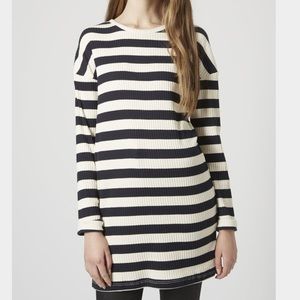 Topshop Striped Knit T-Shirt Dress/Tunic