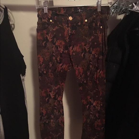 7 for All Mankind Printed Skinny Jeans