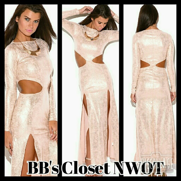 Double Slit Long sleeve Maxi