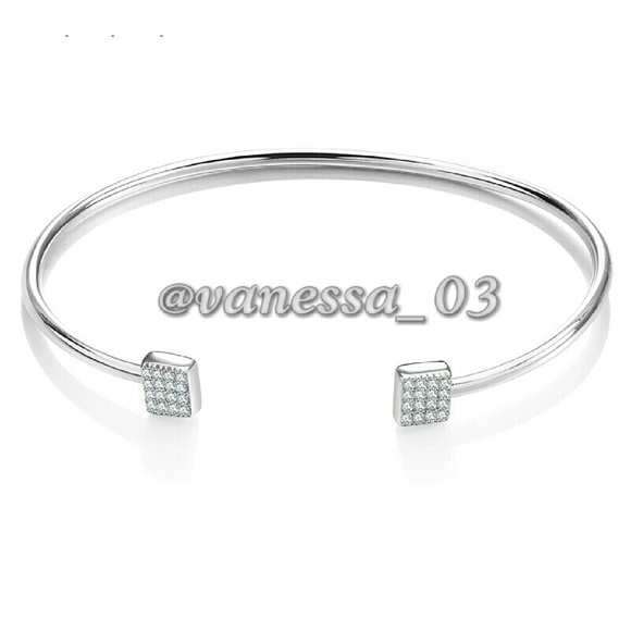 Square Paved Bracelet Bangle - Picture 1 of 4