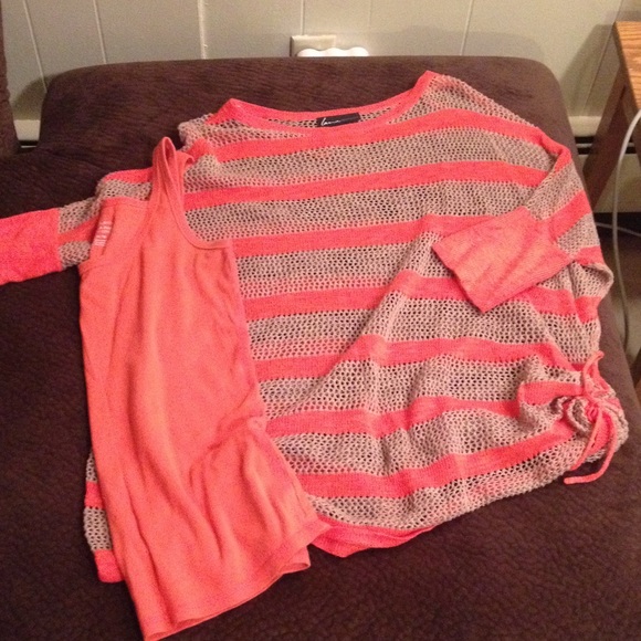 Lane Bryant long dress shirt with matching tanktop