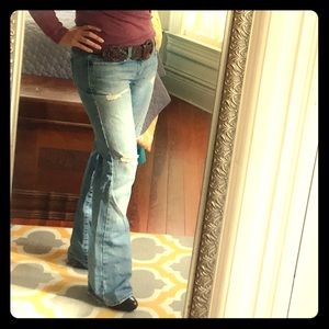 distressed A&F jeans