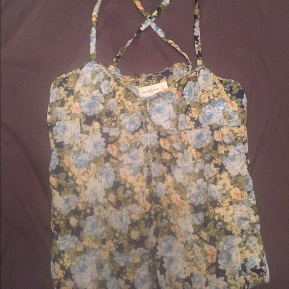 Ambercrombie& Fitch cross back ruffled top - Picture 1 of 3