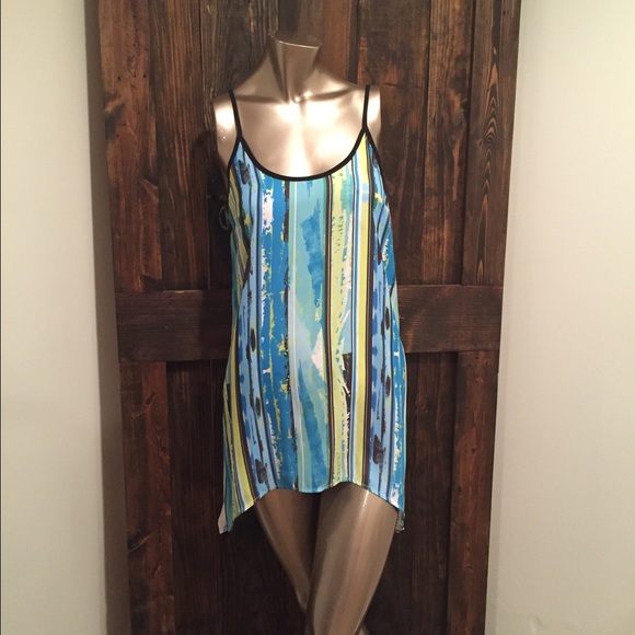 BLUE AND GREEN TANK TOP.
