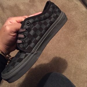 Black/Grey checkered Vans