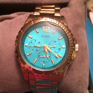 Men's gold guess brand new watch never worn