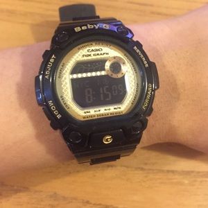 Casio Baby G black and gold watch