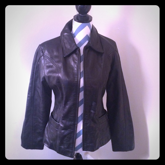 Beautiful black leather jacket