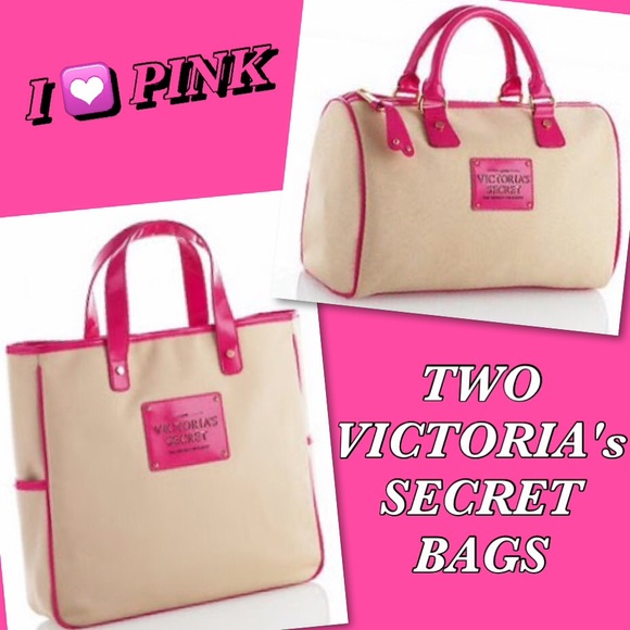 💋🚫SOLD!🚫💋VS two beige and pink bags worth 190$