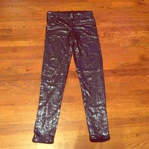 Blue sequin leggings