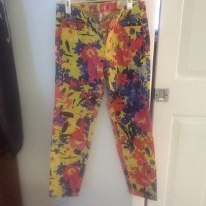Loft modern skinny flowered jeans