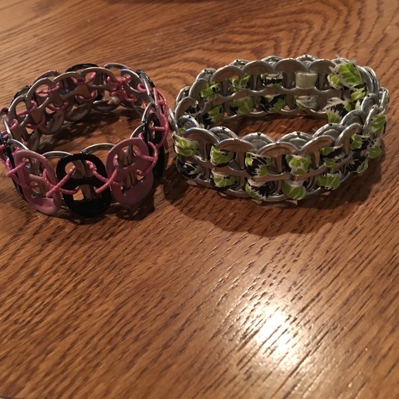 2 can top bracelets. One stretchy and one is not.