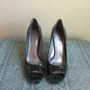 The Limited Alligator Peep Toe Heels
