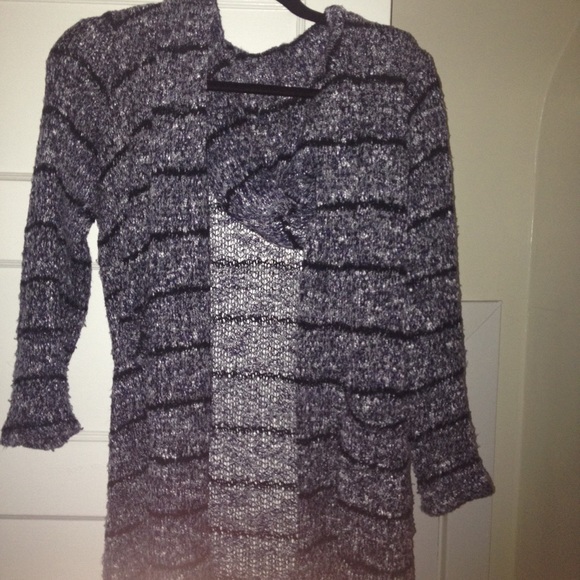 Splendid Navy Hooded Stripe Cardigan