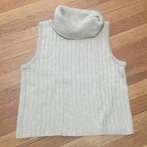 Gold Sleeveless Turtleneck
