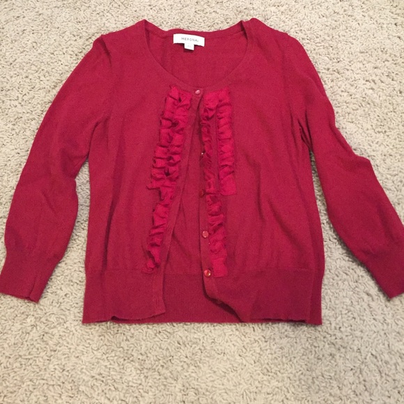 3/4 sleeve, ruffle cardigan