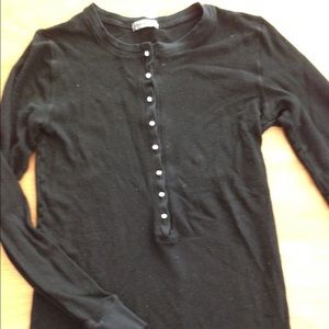 Thermal Shirt with Rhinestone Buttons