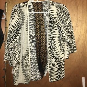 Black & Tan Pattern Cardigan/Throwover