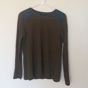 Long Sleeve Padded Shoulders Top