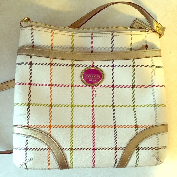Authentic Coach Plaid Crossbody