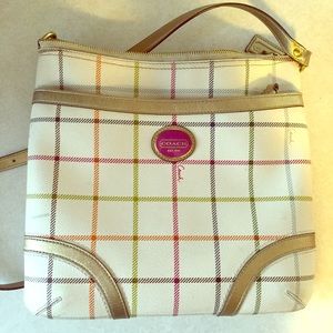 Authentic Coach Plaid Crossbody