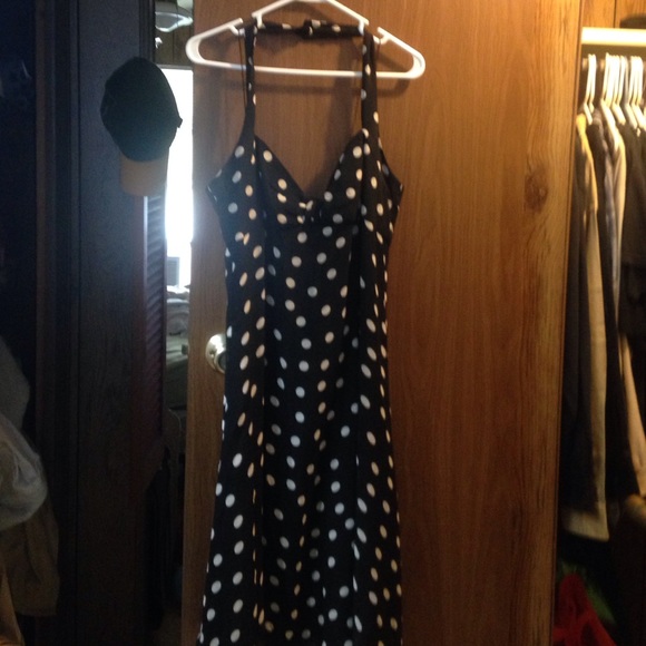 Halter top polka dot dress