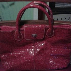 Red faux Crocodile handbag  * Final Price *