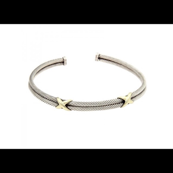 David Yurman Two Tone X Cable Necklace