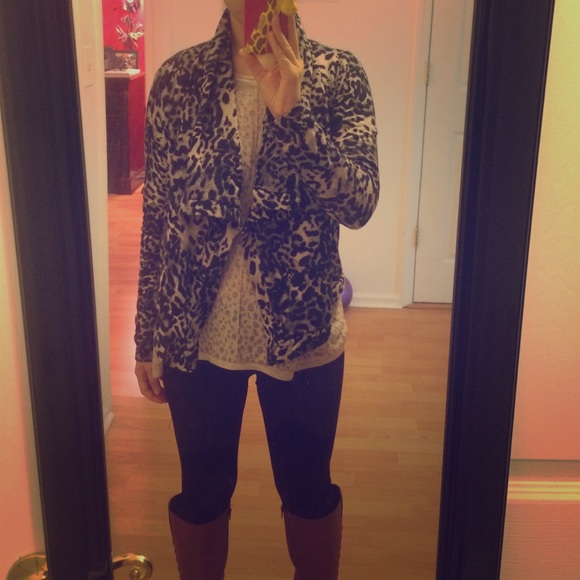 Animal print cardigan
