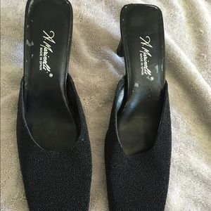 A. Marinelli beaded kitten heels