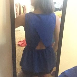 Royal blue peplum tank