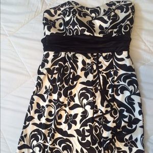 Dressy black and white dress
