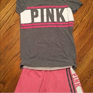 VS pink pajama set shirt (xs) shorts (s)