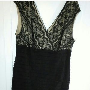 Black and tan cocktail dress