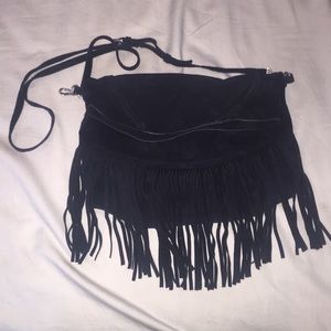 Zara Basics Suede Fringe Purse