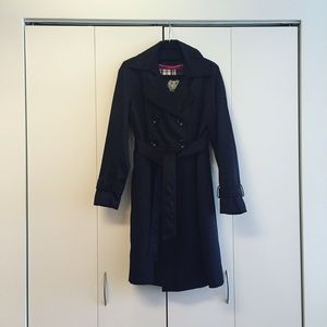 Esprit Black, Lined, Belted Trench Coat