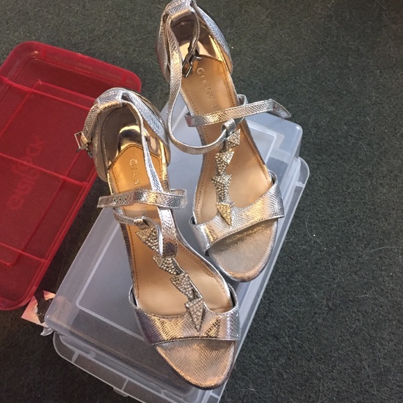 4" heels, silver
