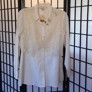 Coldwater Creek cream blouse sz medium